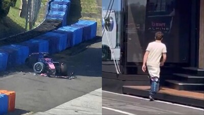 Franco Colapinto walked off after his terrifying accident during Pirelli testing (X)