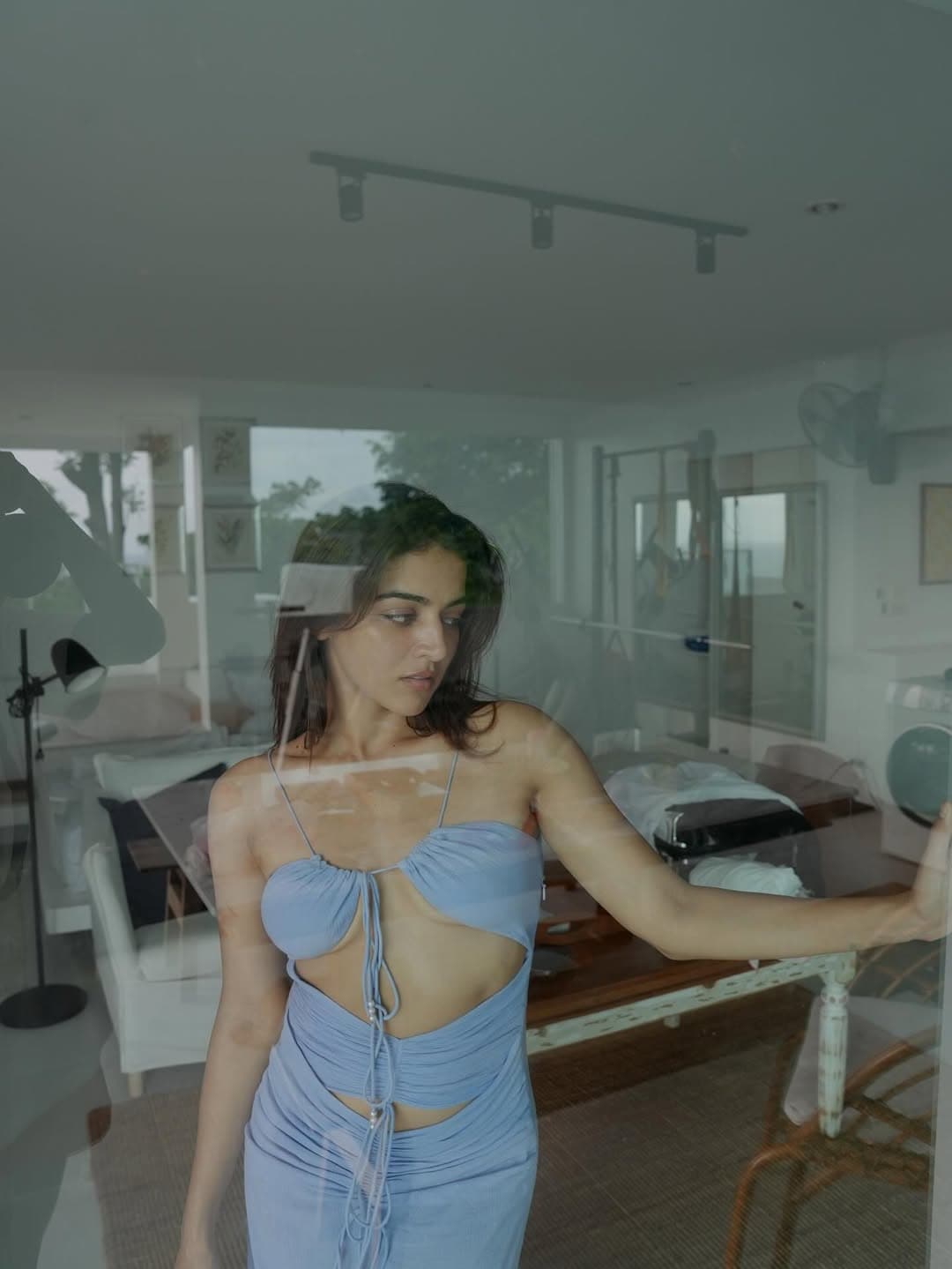 Wamiqa Gabbi's outfit also featured thin spaghetti straps tied at the shoulders. A plunging neckline with a subtle ruched effect. (Photo: Instagram)