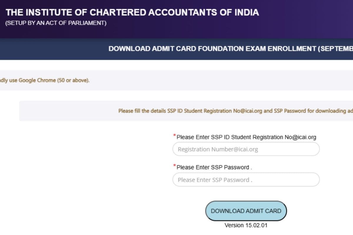 CA Foundation Exam 2025 Admit Card Released