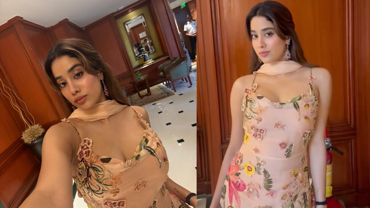 Janhvi Kapoor Brings Floral Romance To Param Sundari Promotions In A Custom Sharara Set