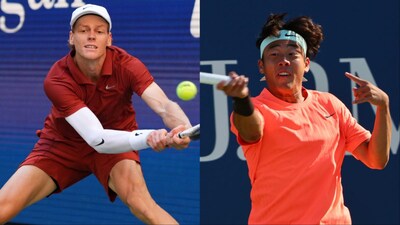 Jannik Sinner and Coleman Wong at the US Open (AP)