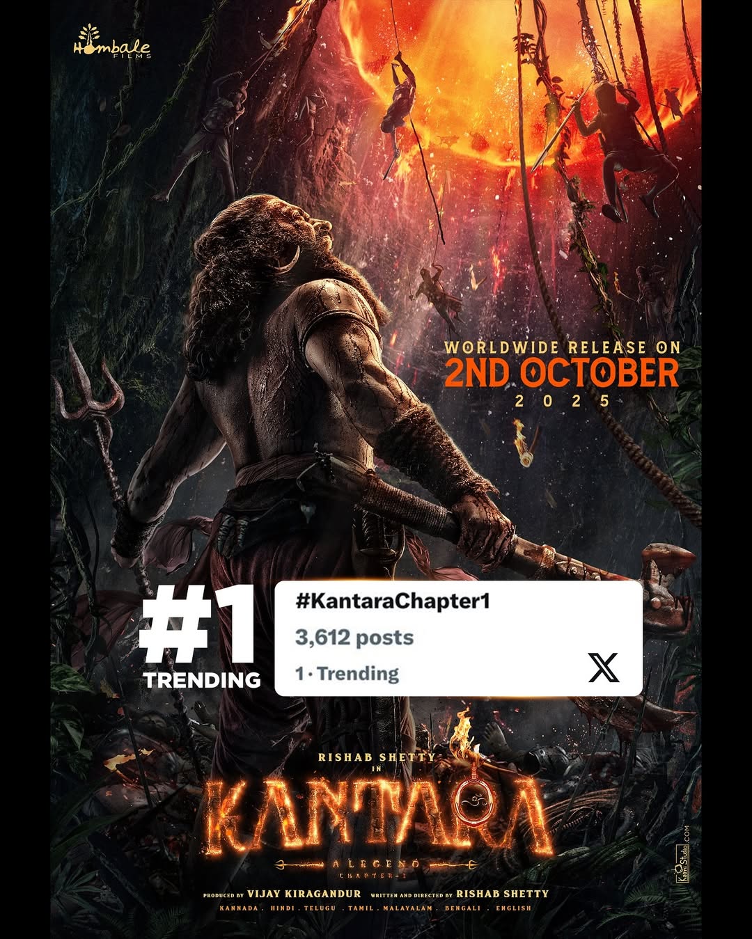 The film is expected to be a visual spectacle, backed by the powerful cinematic vision of Arvind S. Kashyap as cinematographer and the evocative music of B. Ajaneesh Loknath, whose compositions in the first film left audiences spellbound. (Image: Instagram)