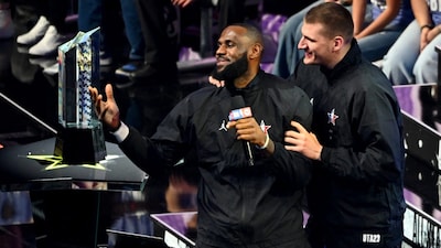 LeBron James, Nikola Jokic at the 2023 NBA All-Star Game (AFP)