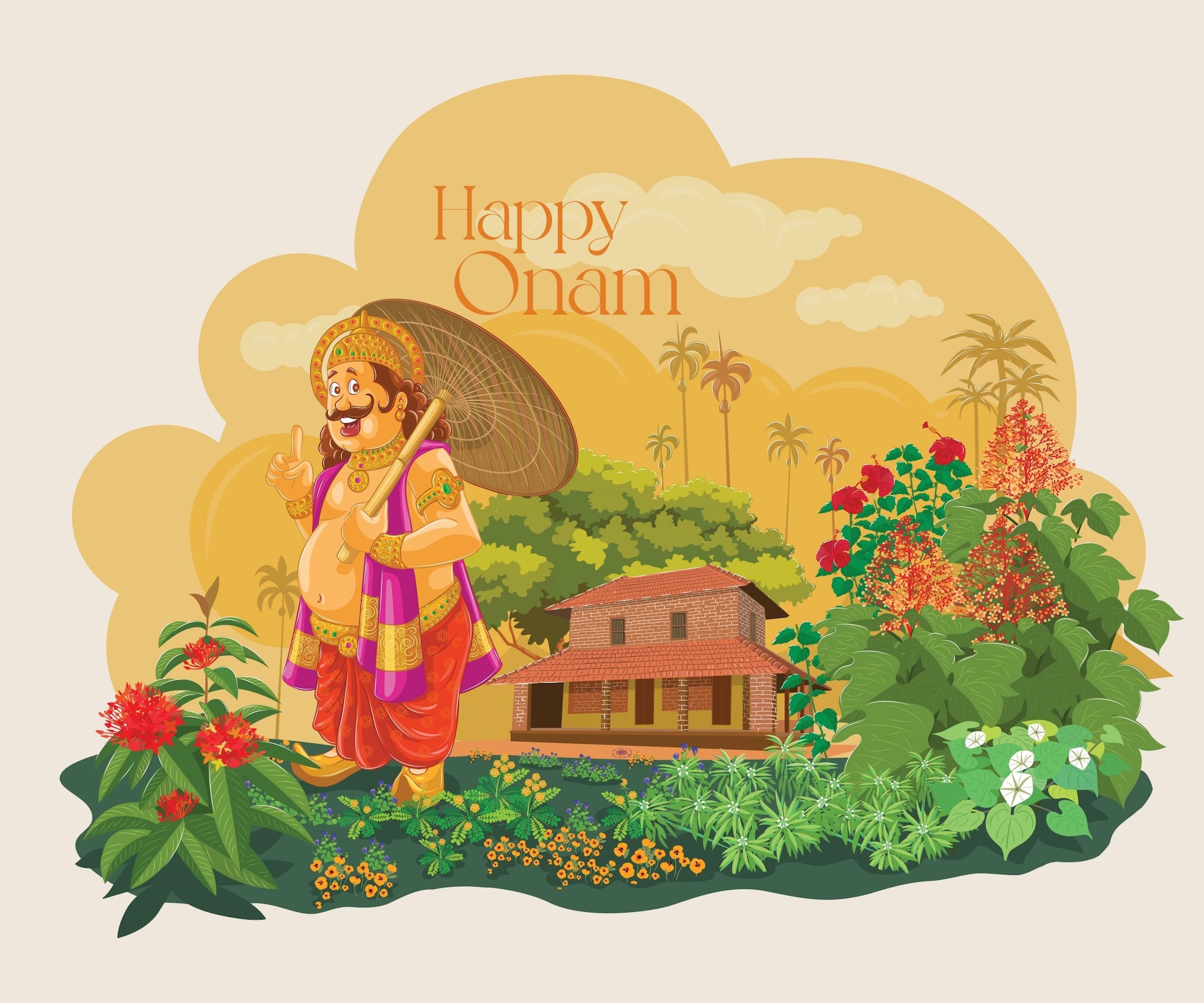 May Lord Vamana shower you with good health, money, serenity, and happiness. Happy Onam.