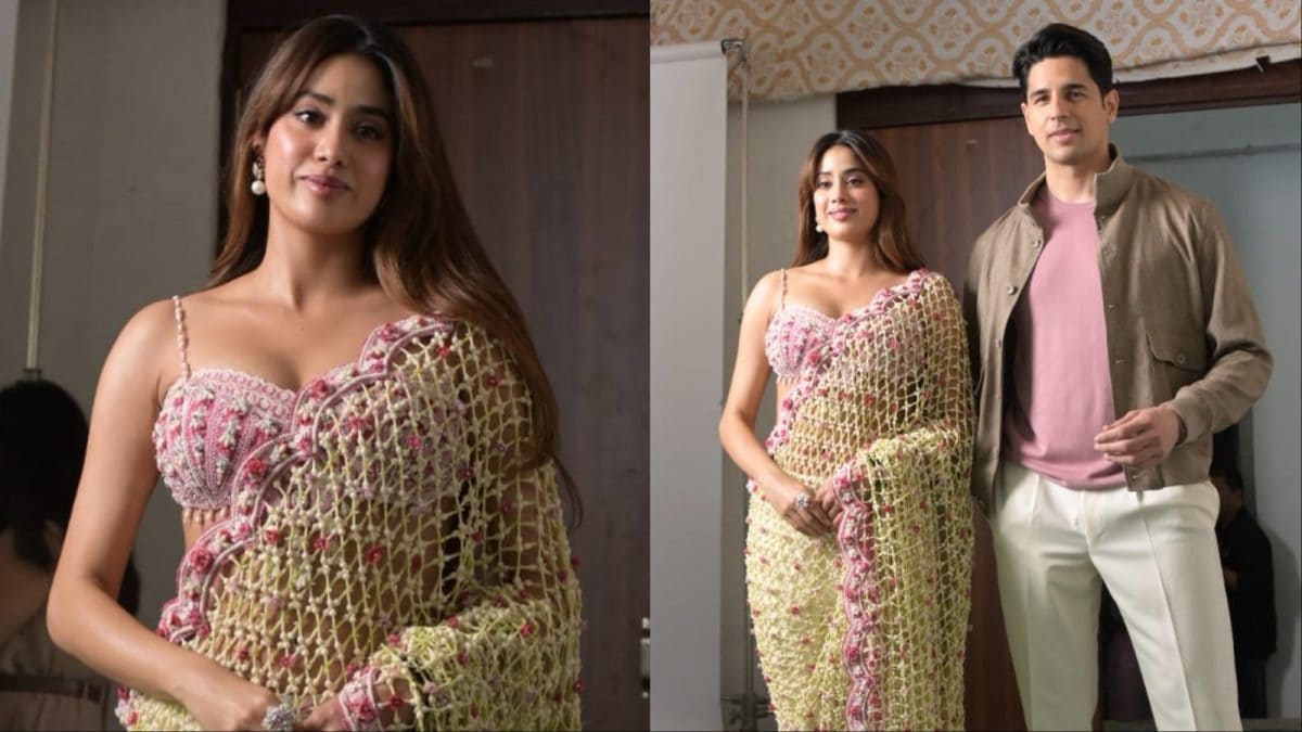 Janhvi Kapoor Stuns In A Pink Floral Jaal Saree For Param Sundari Promotions | Lifestyle News