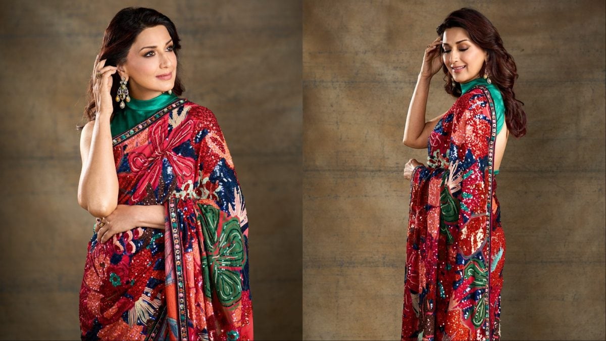 Sonali Bendre’s Maximalist Saree Moment Is All About Bright Colours And Sparkle
