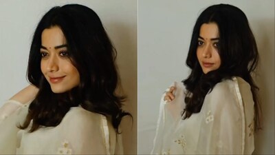 Rashmika Mandana looked ethereal in an all-white ensemble.