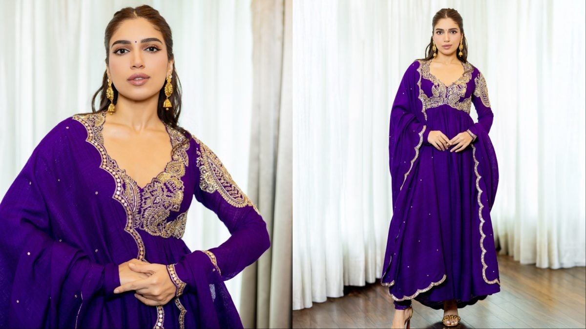 Bhumi Pednekar’s Rs 1.18 Lakh Purple Anarkali Is A Lesson In Regal Dressing