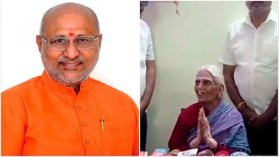 Chandrapuram Ponnusamy Radhakrishnan/his mother Janaki Ammal (Photos: PTI/Video screengrab)