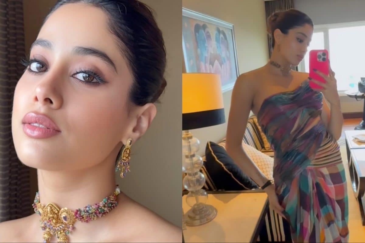 Janhvi Kapoor Dazzles In A Contemporary Madras Checks Saree By Amit Aggarwal