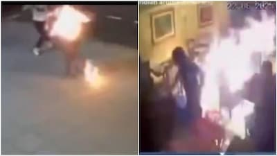 Restaurant in East London set ablaze (Video screengrabs/Social Media)