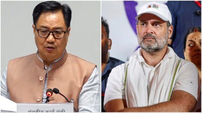 File photos of Kiren Rijiju/Rahul Gandhi (PTI)
