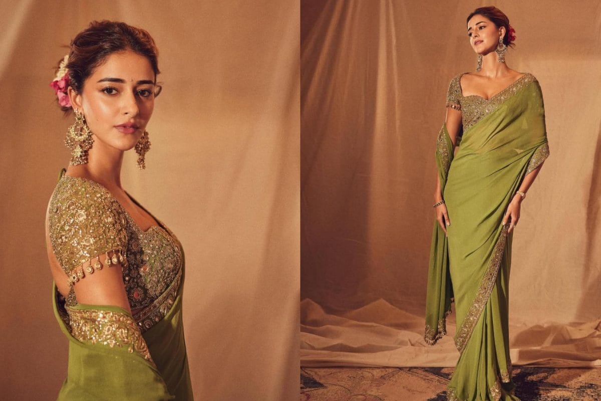 Ananya Panday Mirrors The Spirit Of Ganesh Chaturthi In A Hand Embroidered Saree