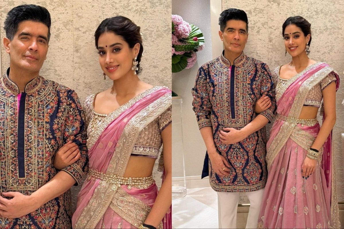 Janhvi Kapoor's Dusty Rose Pink Manish Malhotra Lehenga Redefines Festive Elegance