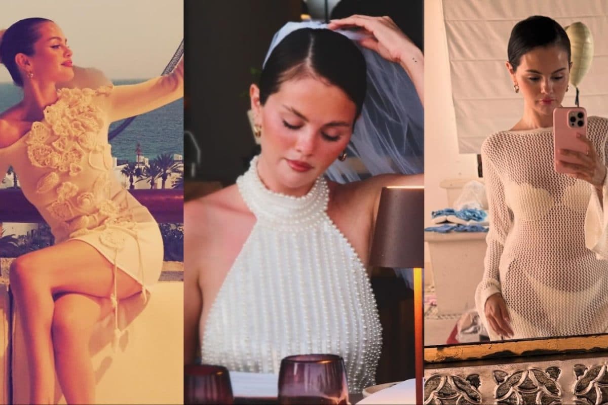 Pearls, Mesh, And Romance: Decoding Selena Gomez’s All-White Bachelorette Looks