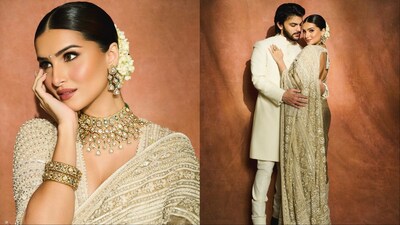 Tara Sutaria and Veer Pahariya get festive ready in traditional ensembles.