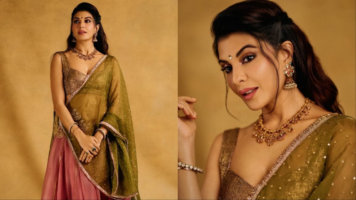 <div>Here's How Jacqueline Fernandez Paired Olive And Rose Pink For A Festive Look</div>
