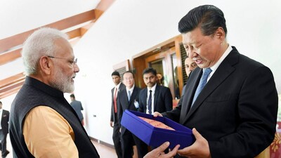 Prime Minister Narendra Modi with Xi Jinping in Kovalam near Mamallapuram, in Tamil Nadu, during the Chinese President's India visit in October 2019. (PTI File Photo)