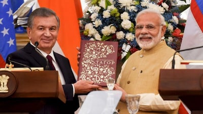 Prime Minister Narendra Modi held a telephonic conversation with Uzbekistan Presider Shavkat Mirziyoyev on Tuesday (FILE)