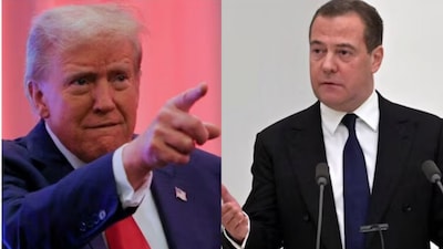 US President Donald Trump and former Russian President Dmitry Medvedev.