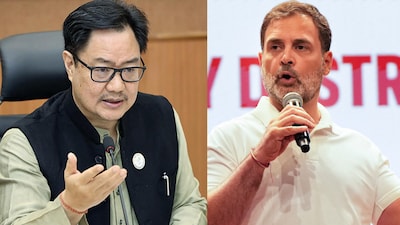 Union Minister Kiren Rijiju and Lok Sabha LoP Rahul Gandhi