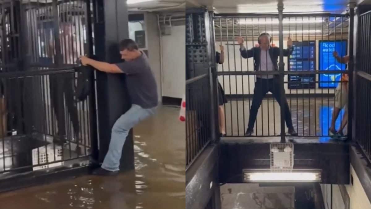 Watch: New Yorkers Find Creative Ways Home As Flooding Swamps Subway After Heavy Rains Watch: New Yorkers Find Creative Ways Home As Flooding Swamps Subway After Heavy Rains