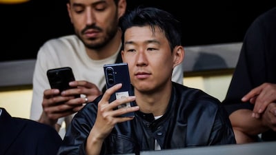 Heung-min Son at the match between LAFC and Tigres. (X/@brfootball)