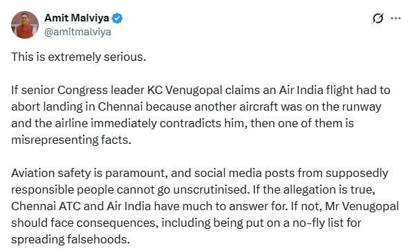 Amit Malviya's post on X