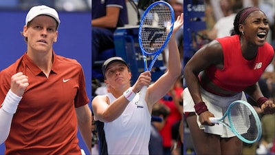 Sinner, Swiatek, Gauff in action at the 2025 US Open (AP)