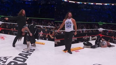 AJ Styles interrupted Dominik Mysterio during the Mega Championship bout in the AAA Triplemania on Sunday.
