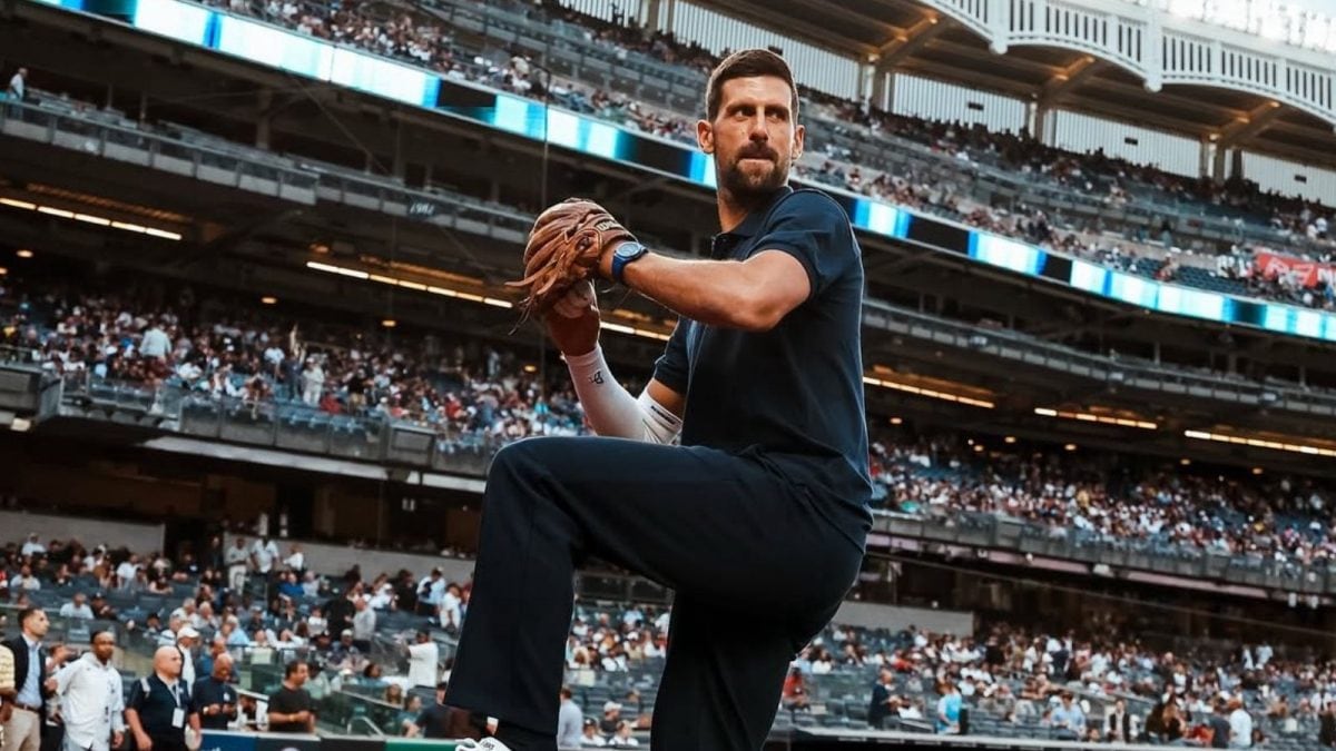 Djokovic Throws First Pitch at Yankees Game