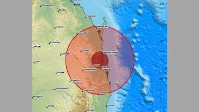 Preliminary data places the epicentre near Goomeri, about 260 km northwest of Brisbane (X/EMSC)