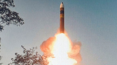 Agni-5 missile has a strike capability of over 5,000 km. (Image: PTI/File)