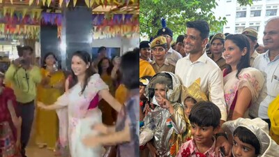 Shubhanshu Shukla's Wife Dances With Students At Lucknow School