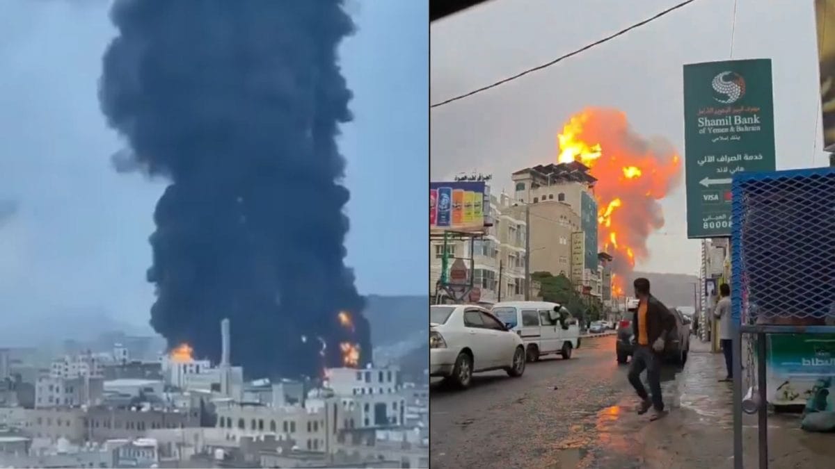 Fireball, Smoke Fill Sky As Israeli Airstrikes Hit Yemen’s Capital After Houthis Launch Missile