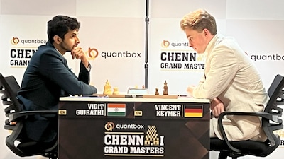 Vincent Keymer and  Vidit Gujrathi. 