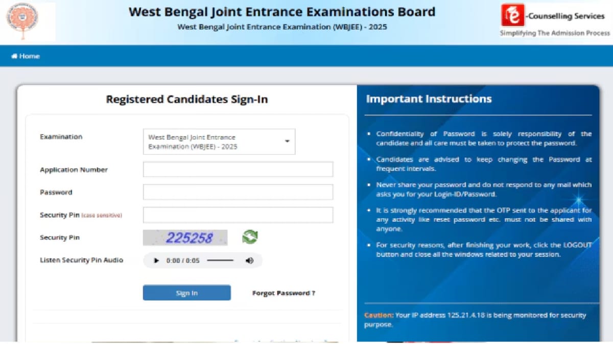 WBJEE 2025 Results Announced; Aniruddha Tops Exam