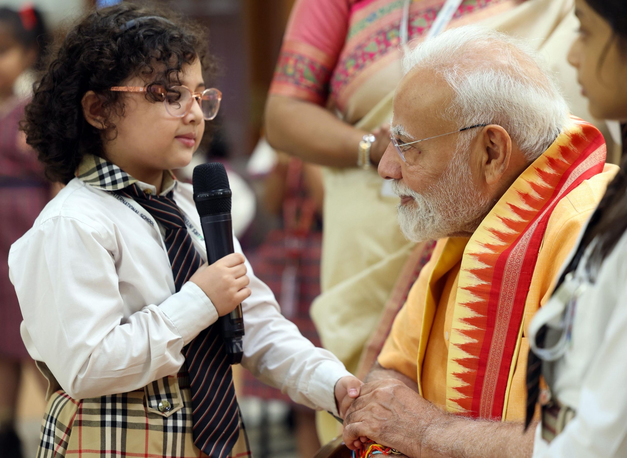 PM Modi celebrating Raksha Bandhan at his official residence PM Modi celebrating Raksha Bandhan at his official residence