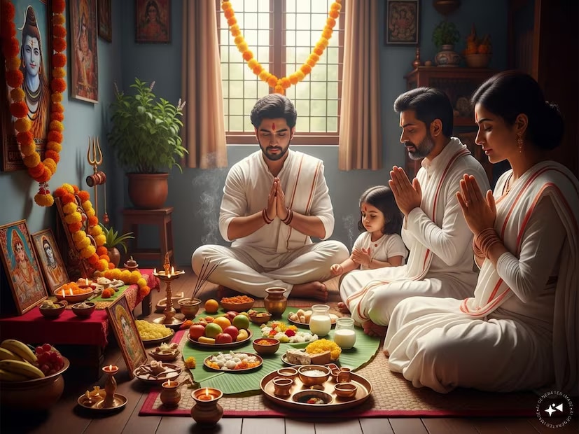 One tradition advises eating gourd with the family, even in small quantities, on this day. Consuming gourd on the last Monday of Shravan is believed to remove life’s obstacles and dangers, bringing prosperity and good fortune. (News18 Bengali) One tradition advises eating gourd with the family, even in small quantities, on this day. Consuming gourd on the last Monday of Shravan is believed to remove life’s obstacles and dangers, bringing prosperity and good fortune. (News18 Bengali)