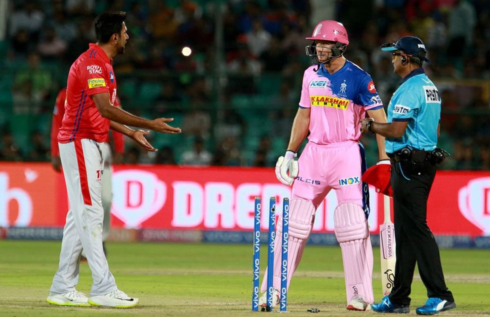 Dismissing Jos Buttler at the non-strikers’ end: In 2019, while leading Kings XI Punjab, Ashwin dismissed Jos Buttler at the non-striker’s end, sparking fierce debate on the “Mankad” dismissal. Buttler, batting on 69 during a tense chase, was caught backing up too far, raising questions about cricket’s laws versus the spirit of the game. Dismissing Jos Buttler at the non-strikers’ end: In 2019, while leading Kings XI Punjab, Ashwin dismissed Jos Buttler at the non-striker’s end, sparking fierce debate on the “Mankad” dismissal. Buttler, batting on 69 during a tense chase, was caught backing up too far, raising questions about cricket’s laws versus the spirit of the game.