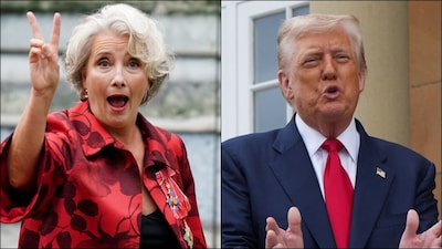 British actress Emma Thompson and US President Donald Trump. (Reuters/File Photo)