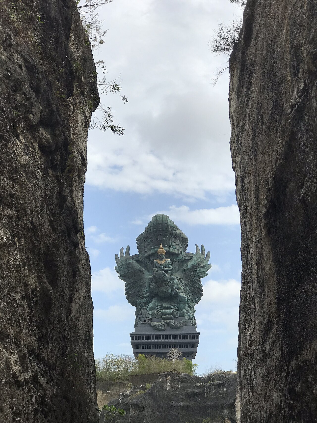 The total height of the monument, including the 46-meter base pedestal is 121 meters (397 feet). Designed by Nyoman Nuarta, it was inaugurated by Indonesian President Joko Widodo on September 22, 2018.