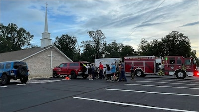 Law enforcement responds to a shooting situation in Gretna, Virginia. (AP)