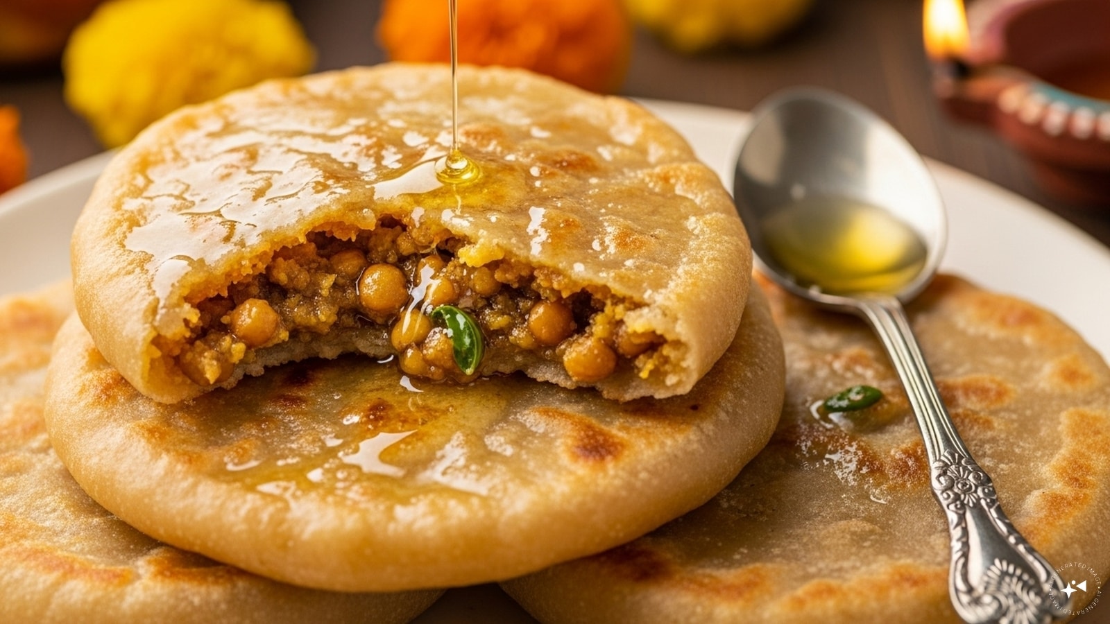 Puran Poli: Another festive favourite is Puran Poli, a sweet flatbread stuffed with a rich filling made from chana dal, jaggery, and cardamom. This dish is a labour of love, with each bite offering a perfect balance of sweetness and warmth. Puran Poli is often served with a generous dollop of ghee, enhancing its flavour and making it an essential part of the Ganesh Chaturthi feast.