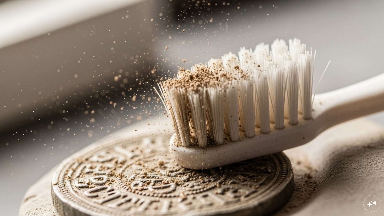 Gently scrub with a toothbrush: Use a soft bristled toothbrush to remove the remaining dirt. Gently scrub with a toothbrush: Use a soft bristled toothbrush to remove the remaining dirt.