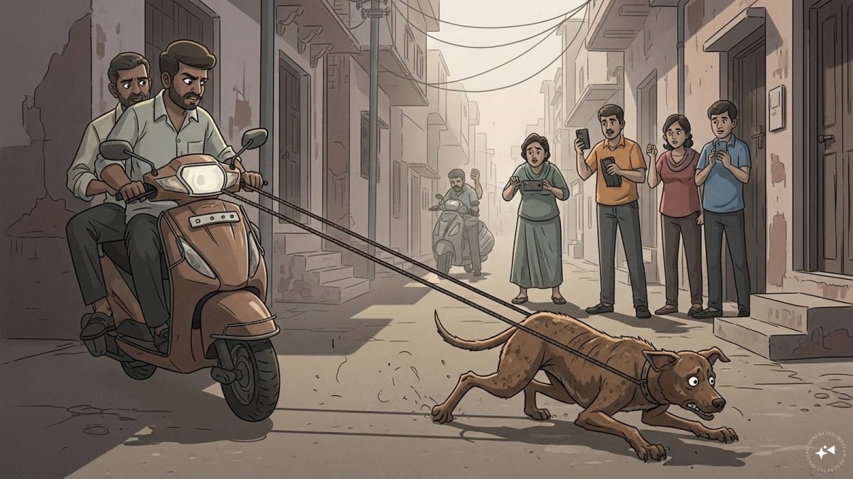 Jhansi Man Drags Dog Behind Scooter, Sparks Outrage