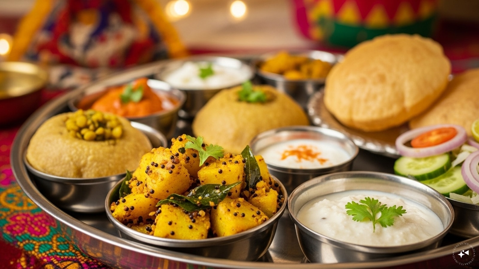 Batata Bhaji: No Maharashtrian festival is complete without Batata Bhaji, a simple yet flavourful dry potato curry. Cooked with mustard seeds, turmeric, and curry leaves, this dish is a staple in Maharashtrian households. It’s often served as part of a festive thali, providing a comforting and familiar taste that complements the other dishes.