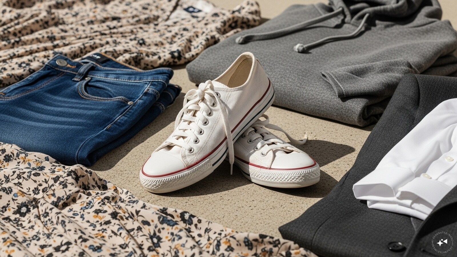 Classic Sneakers: White or neutral sneakers go with everything — jeans, dresses, suits, or loungewear.