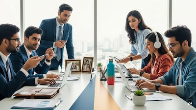 Data shows 56% of mid-career professionals actively seek AI training, compared to just 41% of younger workers. (AI-generated Image)
