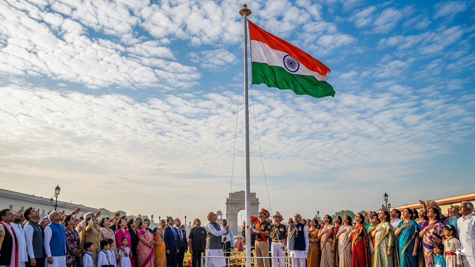 Use the Official Flag: Always hoist the Indian National Flag that conforms the flag code of India. 